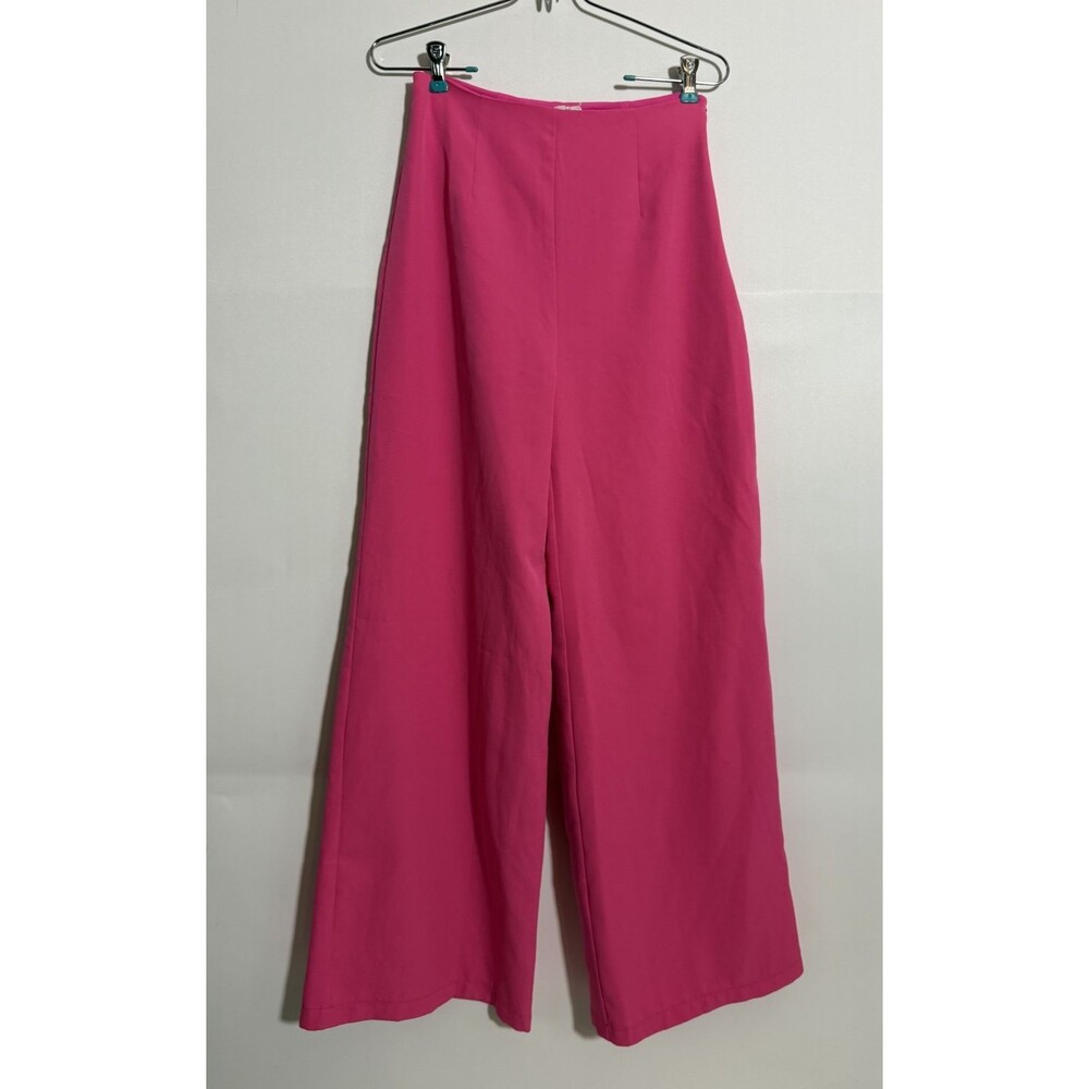 Pomander Place TUCKERNUCK Wide Leg Pants Womens Small Pink Side Zip Trouser